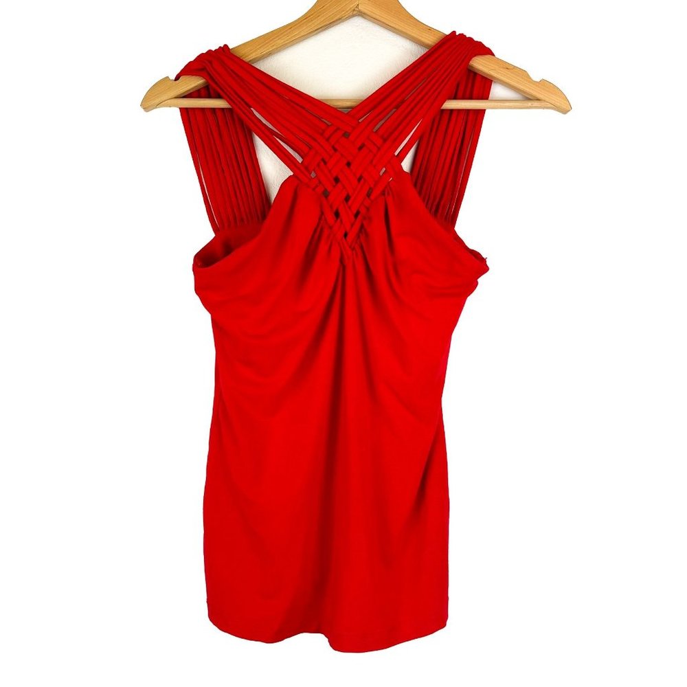 Y2K Cache Red Criss Cross Tank Top S